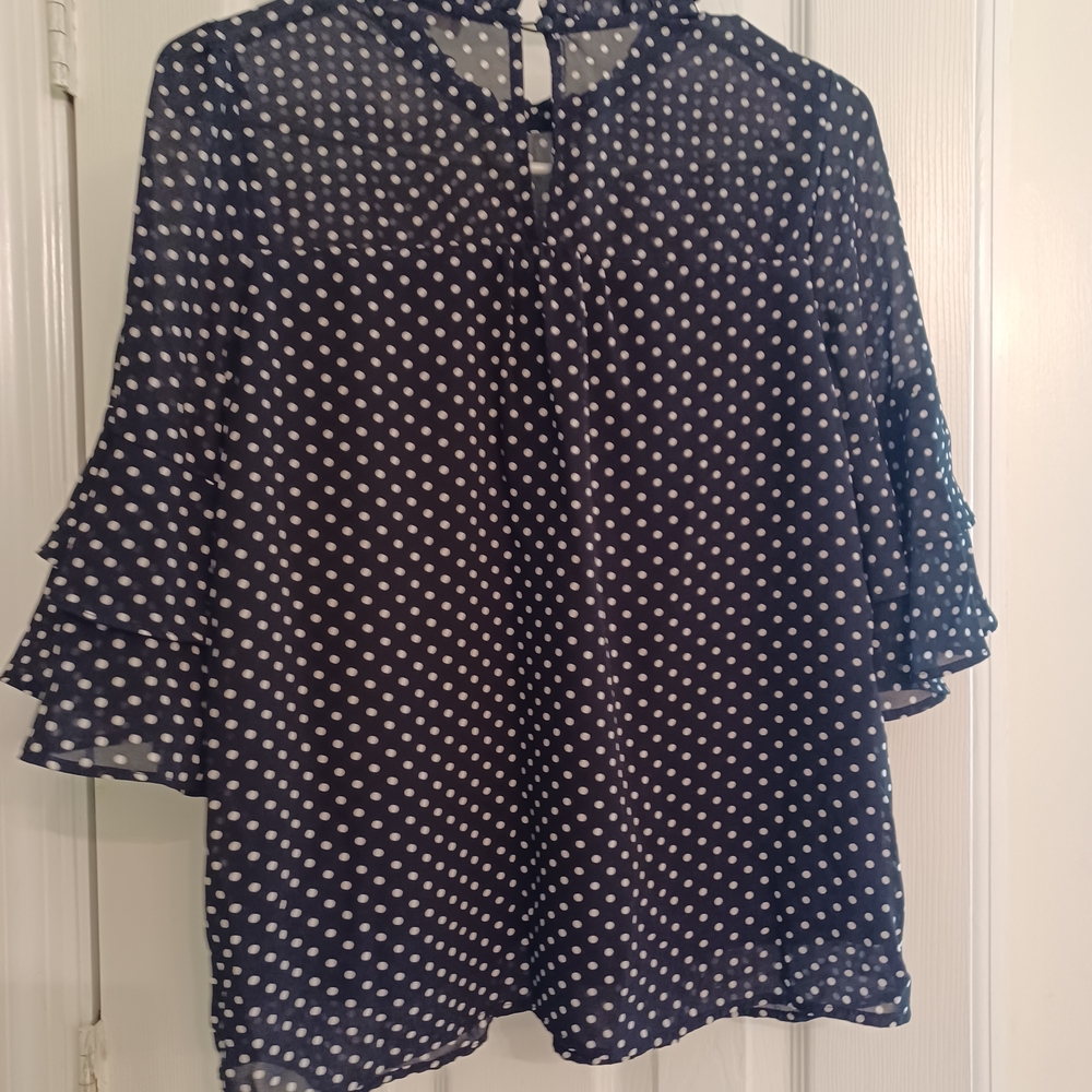 Black and White Polka Dot Women's Top